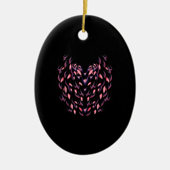 Funny Flamingo Halloween Keramik Ornament (Vorne)