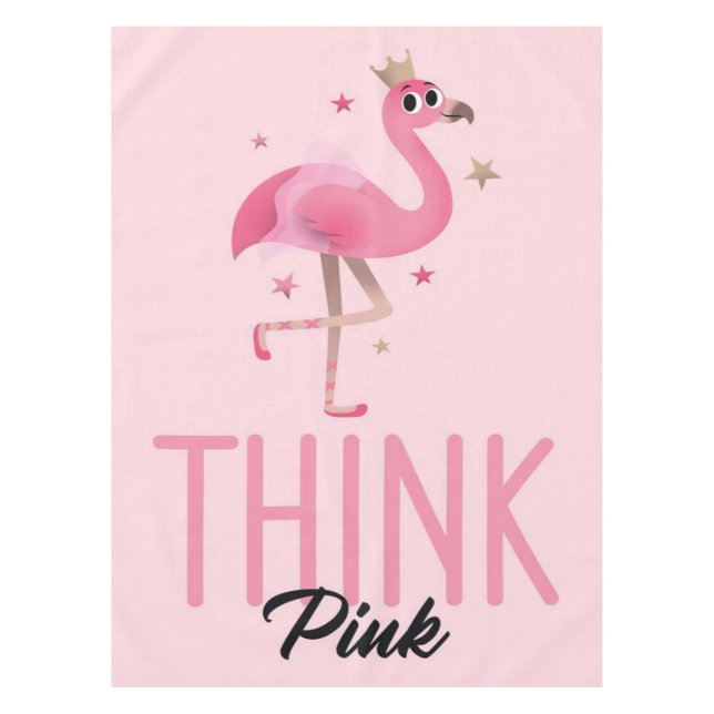 Funny Flamingo Lovers | Niedlich Flamingo Think Pi Tischdecke (Vorderseite)