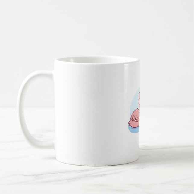 Funny Flamingo Loves Pink Flamingo Pool Float Kaffeetasse (Links)