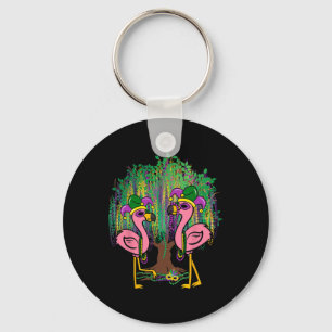 Funny Flamingo Mardi Gras Carnival Beads Tree Jest Schlüsselanhänger