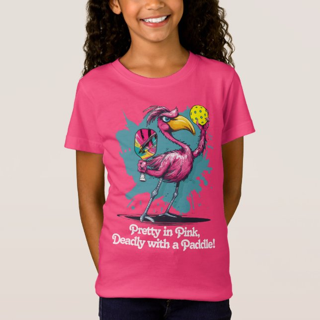 Funny Flamingo Pickleball T-Shirt (Vorderseite)
