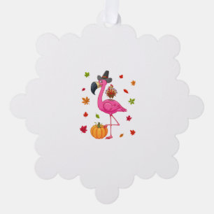 Funny Flamingo Turkey Erntedank Pumpkin Ornament Karte