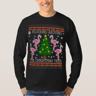 Funny Flamingo Ugly Weihnachtsbaum Snow Sweater Ju T-Shirt