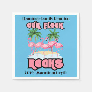 Funny Flamingo Unsere Flock Rocks Serviette