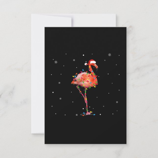 Funny Flamingo Weihnachts Light Apparel Niedliche  RSVP Karte (Vorderseite)