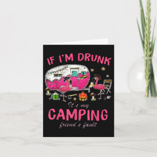 Funny Flamingo, wenn ich Betrunken sein Camping Fr Karte