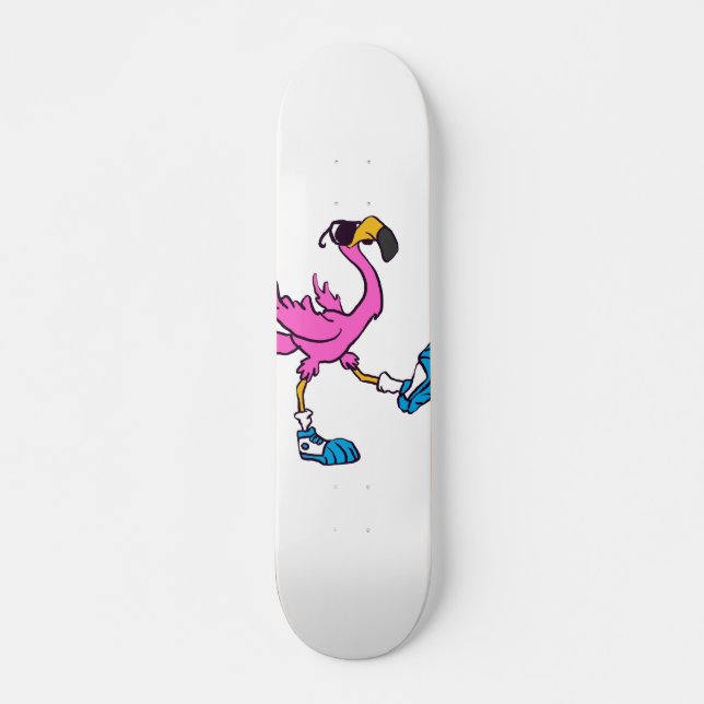 Funny Flamingo with sunglasses | choose back color Skateboard (Vorne)