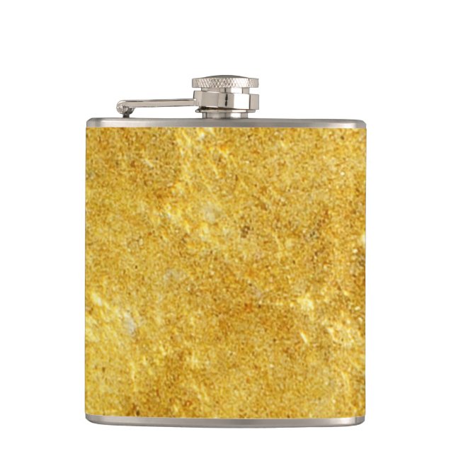 Funny Flask Gold costumisieren Flachmann (Vorderseite)