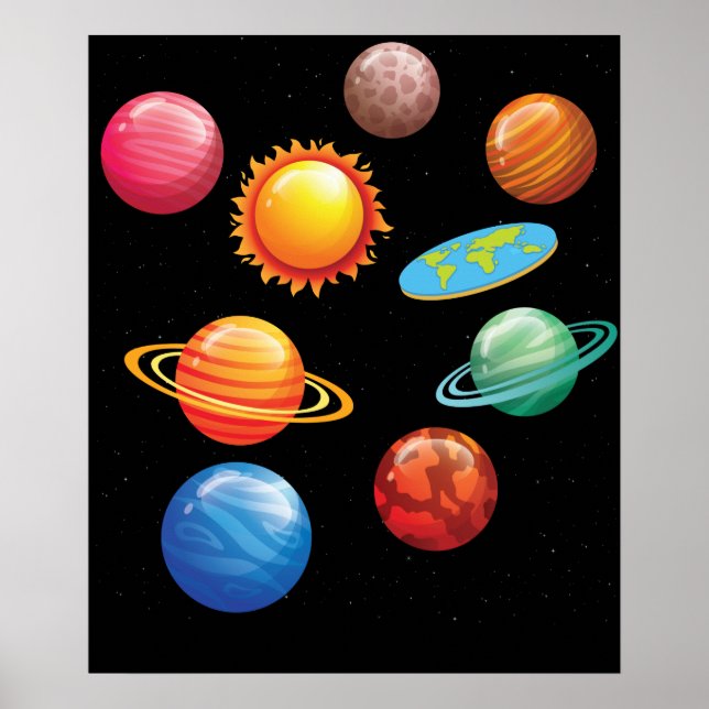 Funny Flat Earth gibt Männern Frauen Flat Earth Poster (Vorne)