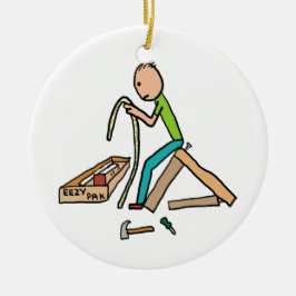 Funny Flat Pack Self-Assembly Keramik Ornament