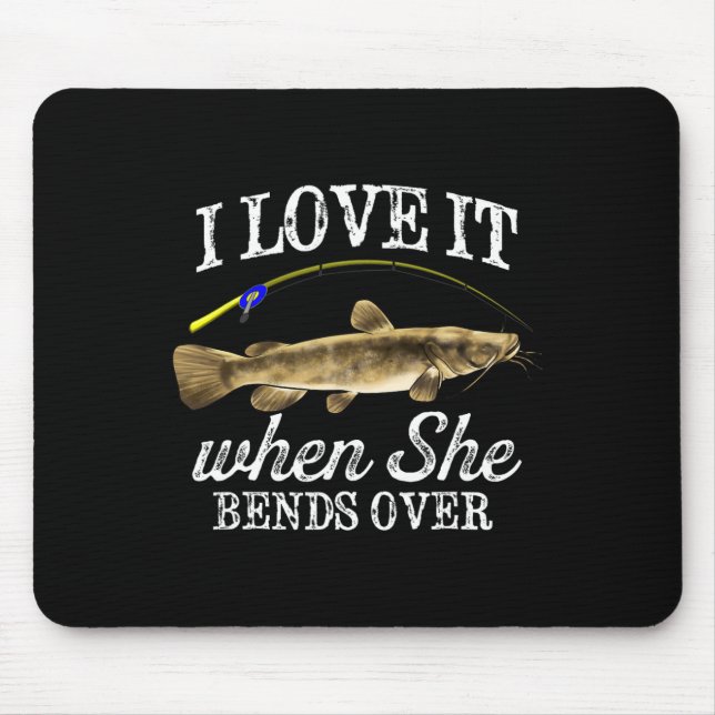 Funny Flathead Catfish Fischen Süßwasser Fisch Gra Mousepad (Vorne)