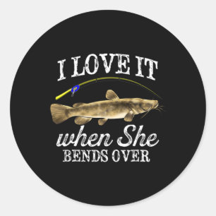 Funny Flathead Catfish Fischen Süßwasser Fisch Gra Runder Aufkleber