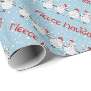 FUNNY Fleece Navidad Christmas Adorable Sheep Geschenkpapier