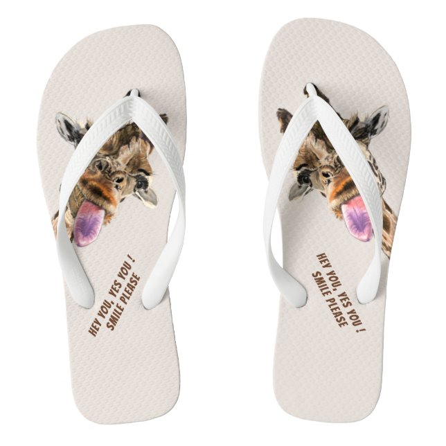 Funny Flip Flops mit spielerischer Giraffe - Läche (Fußbett)