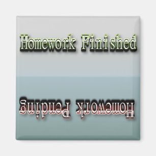 Funny Flip Magnet - Homework Status