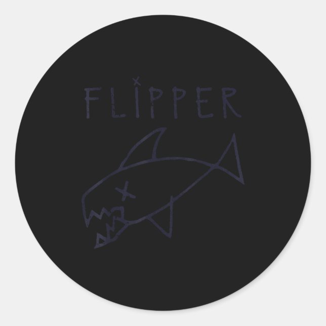 Funny Flipper Fish Die Sarcastic Graphic  Runder Aufkleber (Vorderseite)