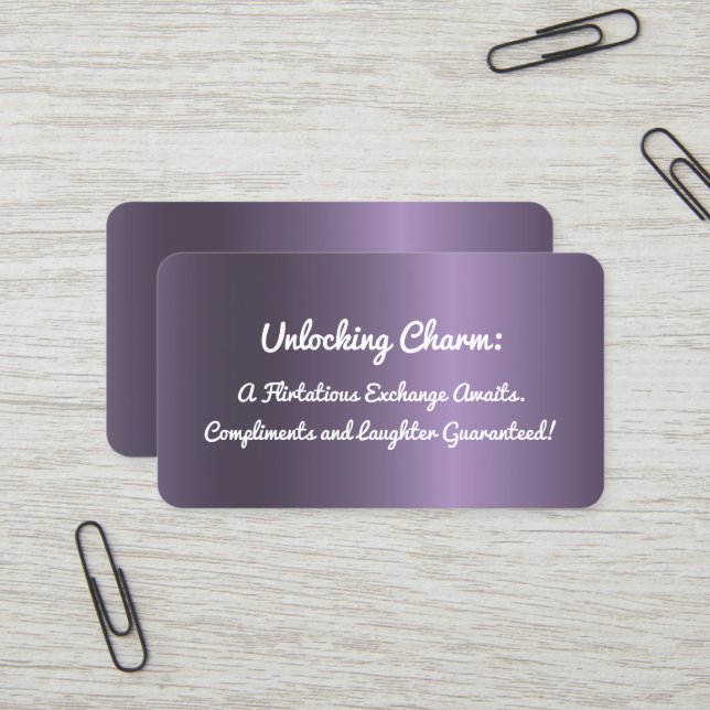 Funny Flirt Business Card Visitenkarte (Vorderseite/Rückseite Beispiel)