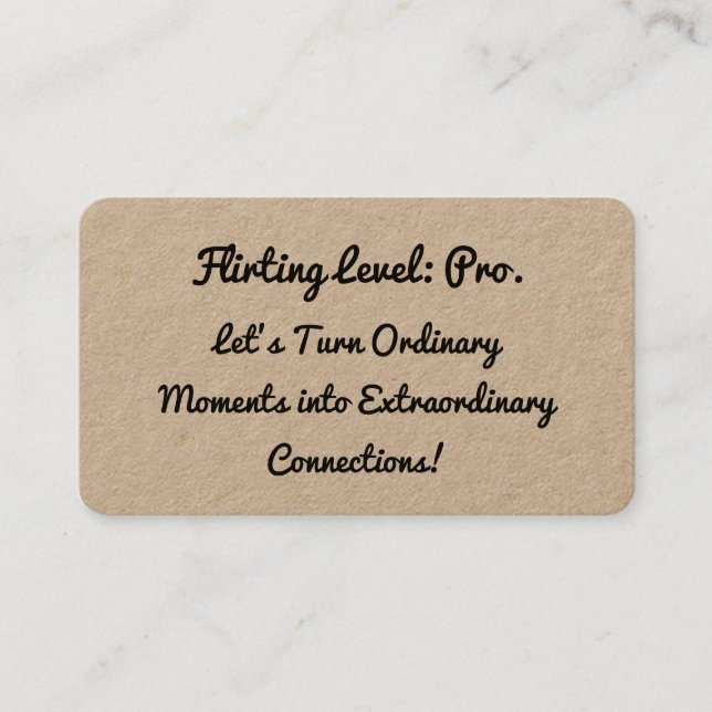 Funny Flirt Kraft Business Card Visitenkarte (Vorderseite)