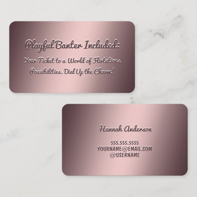Funny Flirting Carte de visite (Devant / Derrière)