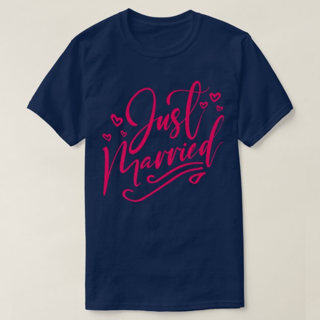 Funny Flitterwochen Paare Just Married Bride Groom T-Shirt (Design vorne)
