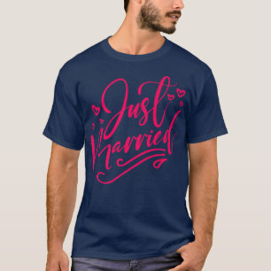 Funny Flitterwochen Paare Just Married Bride Groom T-Shirt