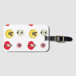 Funny Floral Cat Faces Gepäckanhänger