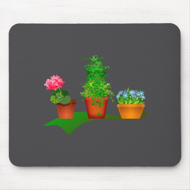 Funny Floral Plant Manager Front And Back Design  Mousepad (Vorne)