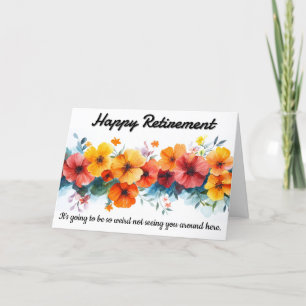 Funny Floral Retirement Card Dankeskarte