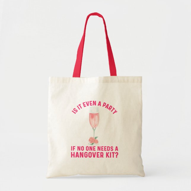 Funny Floral Wine Hangover Kit Bachelorette Tragetasche (Vorne)