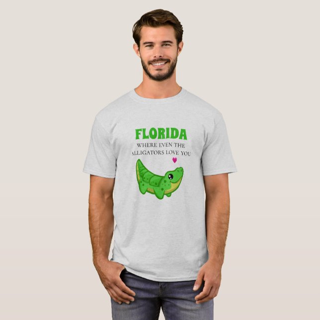 Funny Florida Alligator T - Shirt (Vorne ganz)