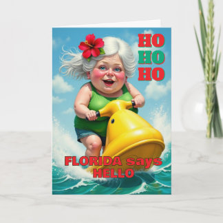 Funny Florida Christmas Foled Carte de voeux
