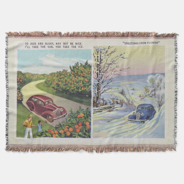 Funny Florida Sun vs Snow Blanket Decke (Vorderseite)