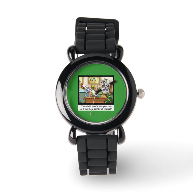 Funny Fluffy Cohen Cat Lawyer Watch Armbanduhr (Vorderseite)