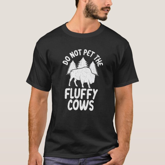 Funny Fluffy Kühe Bison Yellowstone Ts National Pa T-Shirt (Vorderseite)