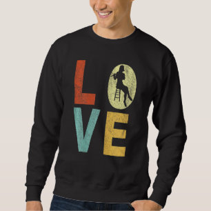 Funny Flute Player Flute Liebe Flutist Retro Sweatshirt