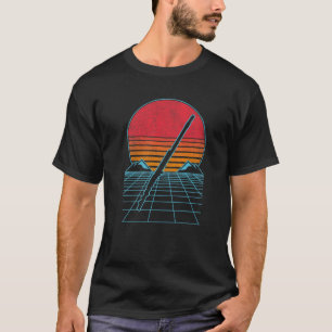 Funny Flute Player Flutist 80er 90S Retro Sunset T-Shirt