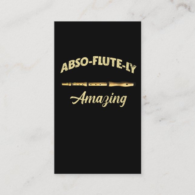 Funny Flute Pun Phantastisches Musikinstrument Visitenkarte (Vorderseite)