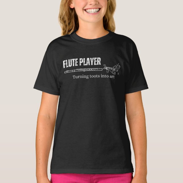 Funny Flute Shirt - Flötenspieler Shirt (Vorderseite)