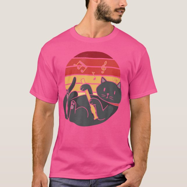 Funny Fluting Cat - Flute T-Shirt (Vorderseite)