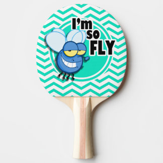 Funny Fly; Aqua Green Zickzack Tischtennis Schläger