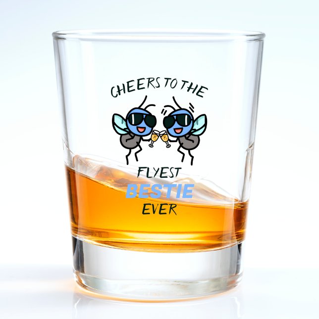 Funny Fly Pun Cheers Bester Freund Happy Birthday Schnapsglas (cool fly best friend birthday shot glass)