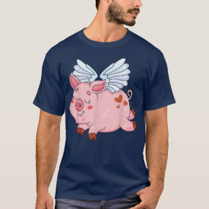 Funny Flying Pig mit Flügelfleisch Fly Pig Bauern T-Shirt