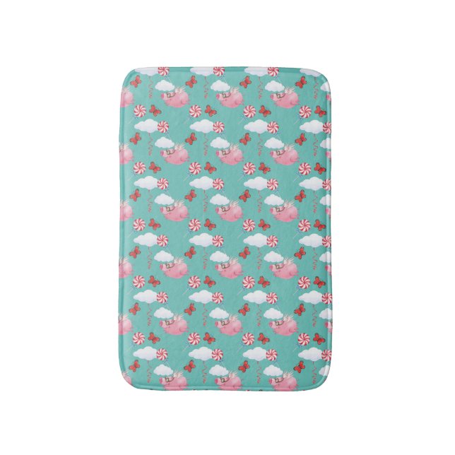 Funny Flying Pig Muster Badematte (Vorderseite Vertikal)