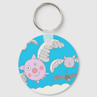 Funny flying pigs schlüsselanhänger