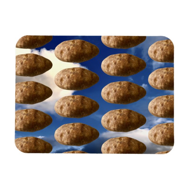 Funny Flying Potatoes Space Potato Photo Magnet (Horizontal)