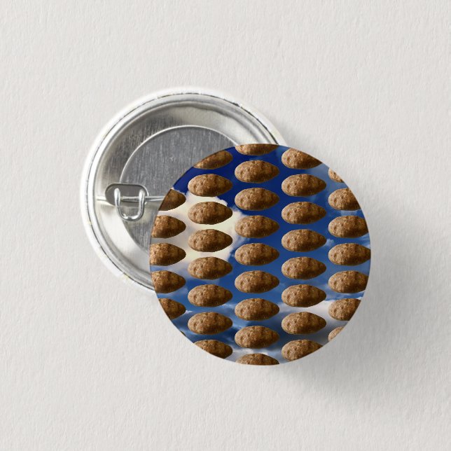 Funny Flying Potatoes Space Potato Photo Pinback Button (Vorne & Hinten)