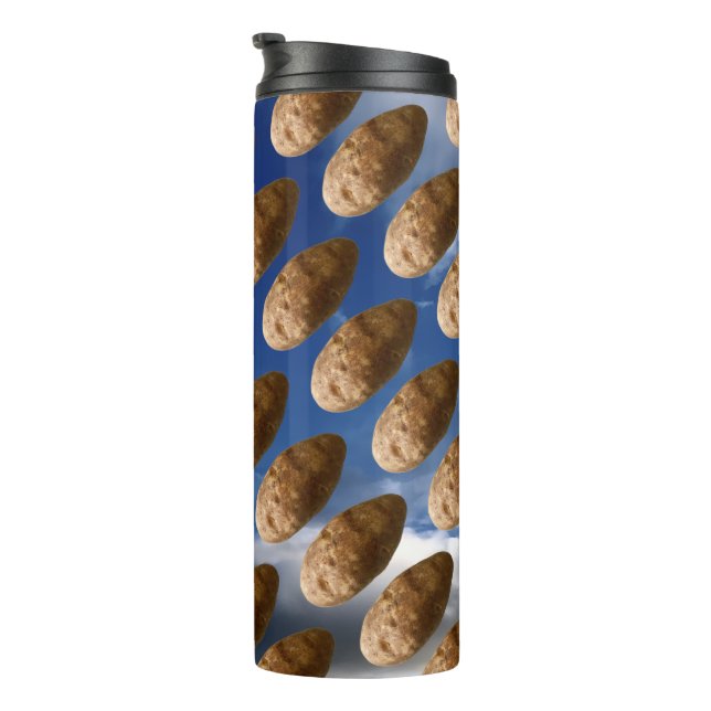 Funny Flying Potatoes Space Potato Photo Thermosbecher (Nach rechts gedreht)
