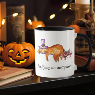 Funny Flying Sloth Hexe Tasse