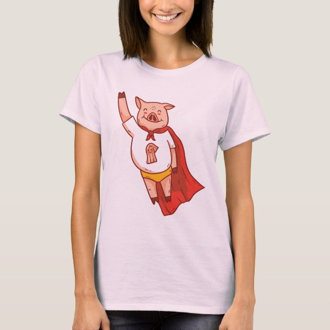 Funny Flying Super Pig T - Shirt (Vorderseite)