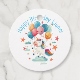 Funny Flying Unicorn Rainbow Colors 1. Geburtstag Geschenkanhänger